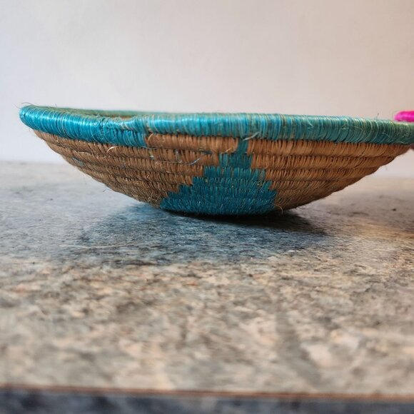 Baskets Set Round Wall Decor & Storage Pink/Brown and Blue/Tan 8" - Picture 6 of 7